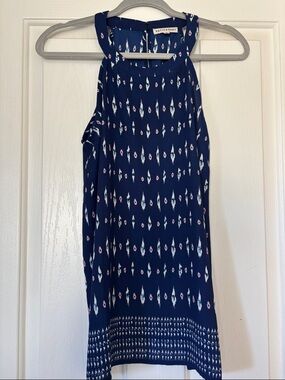 Navy Blue Printed Women's Shirt